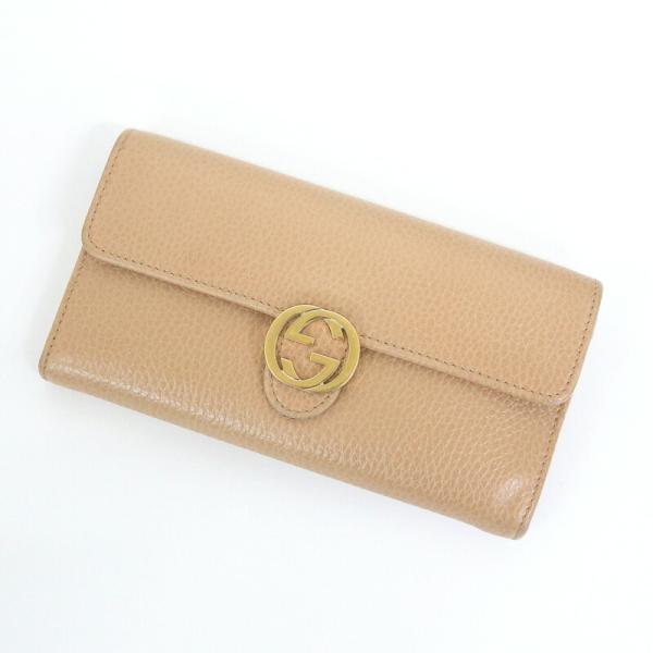 GUCCI グッチ 長財布 レザー ベージュ×ゴールド金具 615524 GUCCI グッチ 長財布 レザー ベージュ×ゴールド金具 615524 : JJ