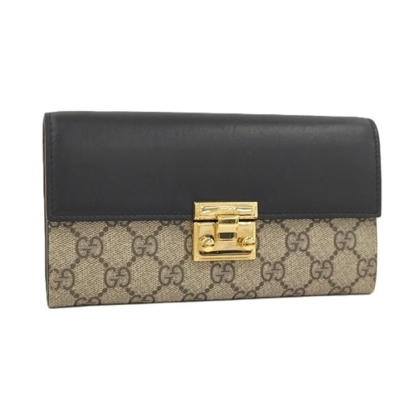 【セール】GUCCI グッチ GGスプリーム 長財布 レザー ブラック GUCCI - 新品 グッチ GUCCI 長財布 GGスプリーム ブラック系 黒