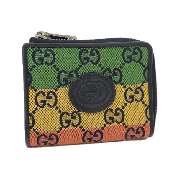 GUCCI L字ファスナー財布 GGキャンバス レザー マルチカラー