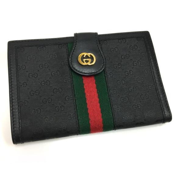 グッチ折り財布がま口 GUCCI 【中古】GUCCI 二つ折りがま口財布 オールドグッチ レザー