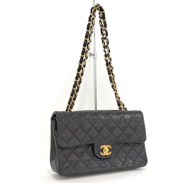 美品！シャネル　ラムスキン　Wチェーン　ショルダーバッグ　ブラック 楽天市場】【USED-B】CHANEL シャネル マトラッセ25 チェーン