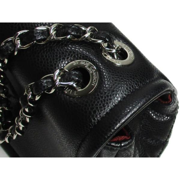 【中古】シャネル Wチェーン ショルダーバッグ マトラッセ ソフトキャビアスキン ブラック/シルバー金具 【中古】シャネル Wチェーン ショルダーバッグ マトラッセ ソフトキャビアスキン ブラック/シルバー金具