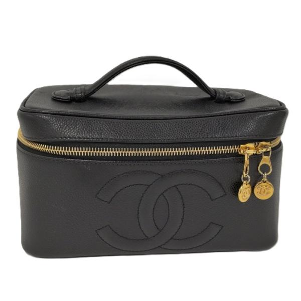 CHANEL バニティバッグ ハンドバッグ キャビアスキン ブラック