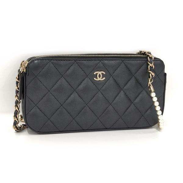 未使用 シャネル CHANEL マトラッセ パール チェーンウォレット CHANEL SALE 美品 シャネル ミニマトラッセ パールチェーン