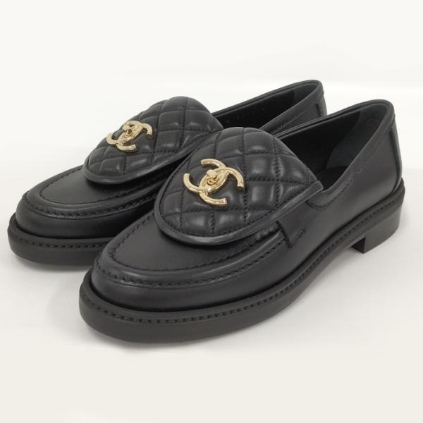 CHANEL シャネル CCターンロック ローファー CHANEL 【中古】CHANEL CCターンロック ローファー レザー