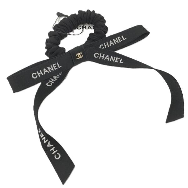 CHANEL（シャネル） シュシュ ココマーク ロゴ 髪留め リボン ブラック