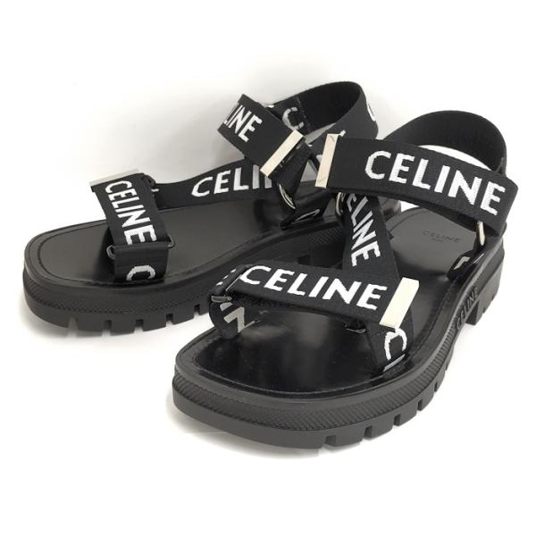 1度使用のみ！CELINEセリーヌ☆アイコンサンダル黒37/アイコニック