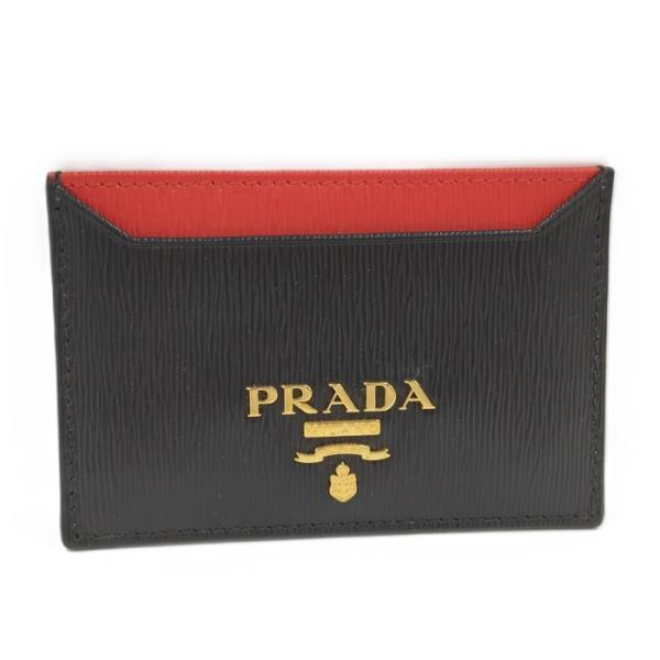 PRADA 赤 サフィアーノレザー カードケース