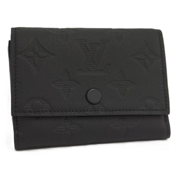 超美品 LOUIS VUITTON モノグラムシャドウ ミニウォレット 財布 黒 LOUIS VUITTON ルイヴィトン モノグラム アンプラント