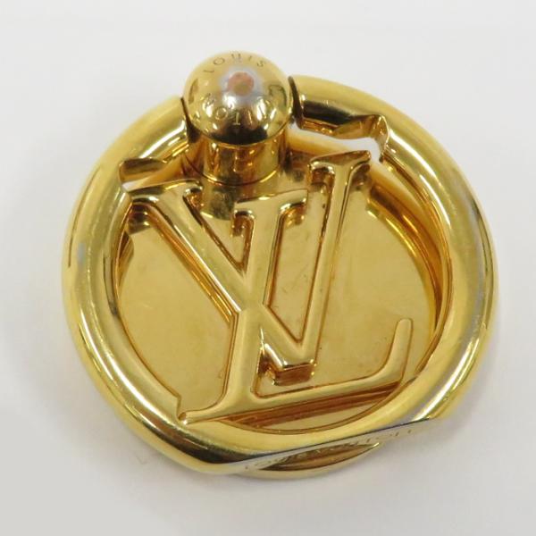 ルイヴィトン VUITTON - LOUIS メタル 金 美品 スマホリング 男女兼用 M64290 フォンリング・ルイーズ LOUIS VUITTON 【中古】 404616 ゴールド