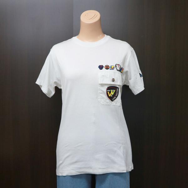 LOUIS VUITTON ルイヴィトン ワッペン付きTシャツ ホワイト×マルチ