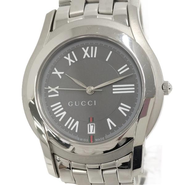 GUCCI（グッチ） GUCCI Gクラス メンズ腕時計 SS クオーツ グレー文字
