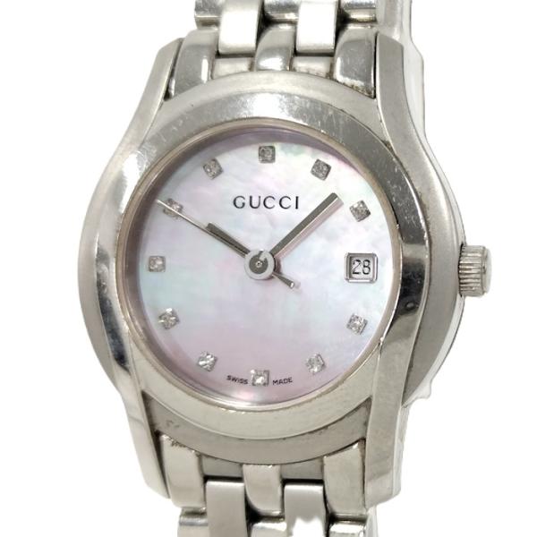 GUCCI レディース 腕時計 SS クォーツ ピンクシェル文字盤 5500L GUCCI レディース 腕時計 SS クォーツ ピンクシェル文字盤 5500L