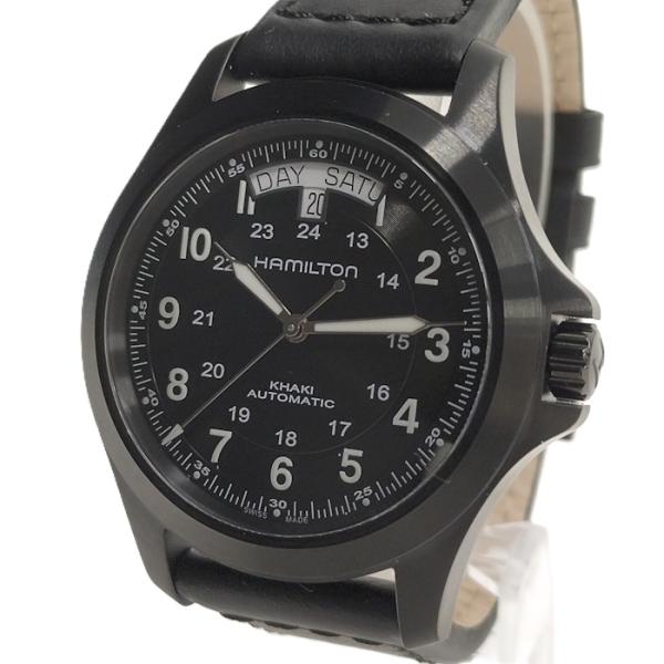 Hamilton カーキフィールド メンズ 腕時計 自動巻 SS レザー ブラック