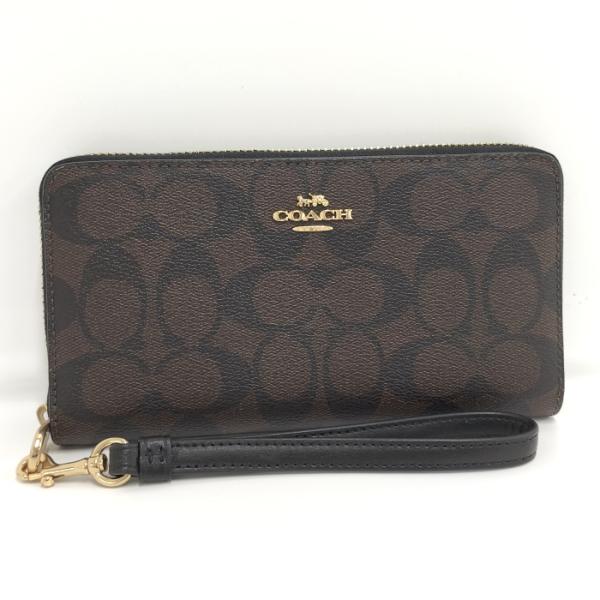 COACH　コーチ　C4452　長財布　ラウンドファスナー　シグネチャー　PVC COACH 【中古】COACH ラウンドファスナー長財布 シグネチャー