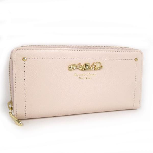 中古 サマンサタバサ プチチョイス ラウンドファスナー長財布 長財布 ワンピース 財布 コラボ レザー ピンク プチチョイス Jjコレクション ヤフー店