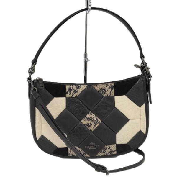 コーチ　ブラックレザーハンドバッグ 2way coach COACH（コーチ） COACH 2WAYショルダーバッグ レザー ブラック マルチ
