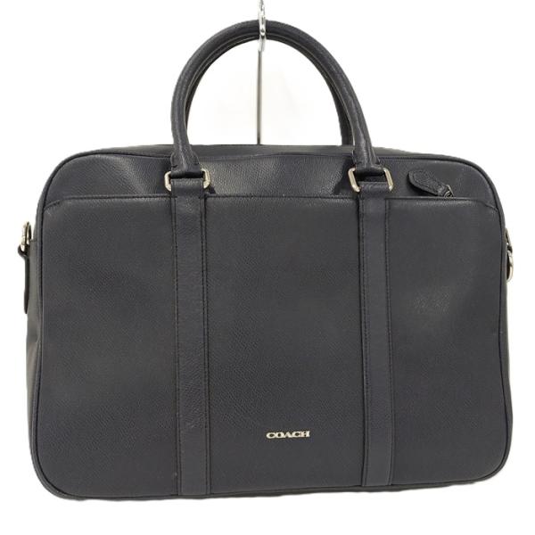 ネイビー 【新品未使用】COACH レザー ビジネスバッグ