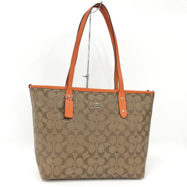 【美品】COACHトピア　トートバッグ　オレンジ 【美品】COACHトピア　トートバッグ　オレンジ