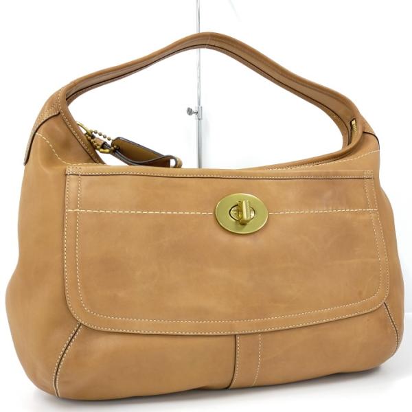COACH 【中古】COACH ワンショルダーバッグ レザー キャメル