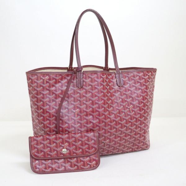 GOYARD ゴヤール サンルイPM トートバッグ ポーチ付き ボルドー PVC