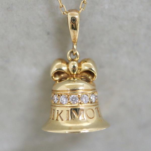 MIKIMOTO ミキモト K18YG×ダイヤ ペンダント・ネックレス ベルモチーフ