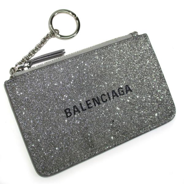 BALENCIAGA シルバーコインケース BALENCIAGA 【中古】BALENCIAGA キーリング付き コインケース