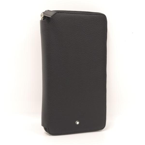 中古】MONTBLANC 長財布 ラウンドジップ レザー ブラック : JJ