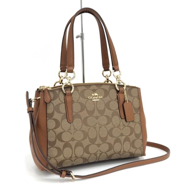 COACH コーチ 2way ショルダー ブラウン シグネチャー PVC COACH 【中古】COACH 2WAY ショルダーバッグ シグネチャー ロゴ