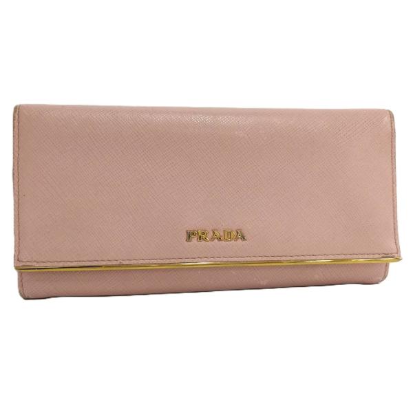 PRADA（プラダ） 二つ折り長財布 サフィアーノ レザー ピンク : JJ