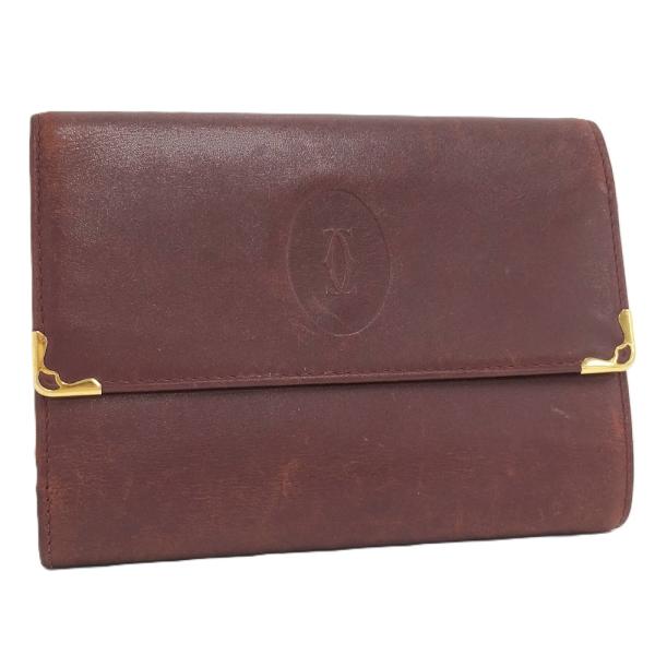 Cartier（カルティエ） 三つ折り財布 マストライン がま口 レザー