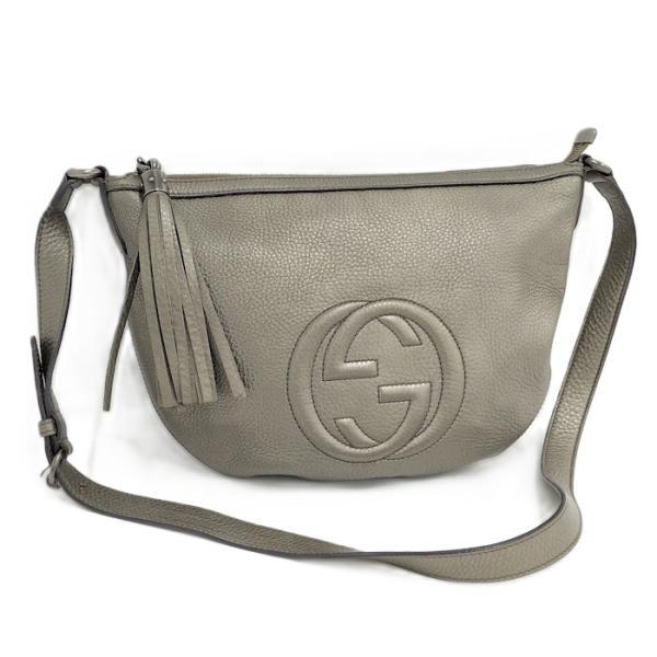 GUCCI ソーホー ショルダーバッグ レザー シルバー 308361 : JJ