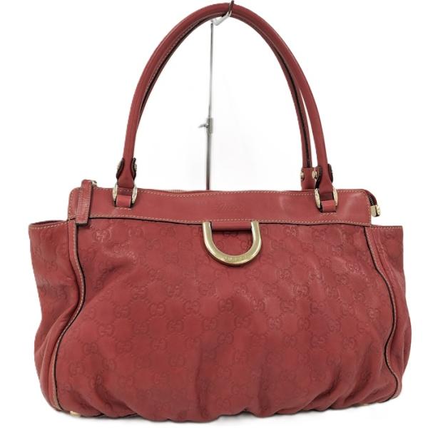 GUCCI（グッチ） トートバッグ 肩掛けバッグ グッチシマ レザー レッド