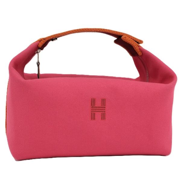 美品　エルメス ブリッドアブラックGM ピンク/レッド HERMES ハンドバッグ ブリッドアブラック GM キャンバス ピンク系 : JJ