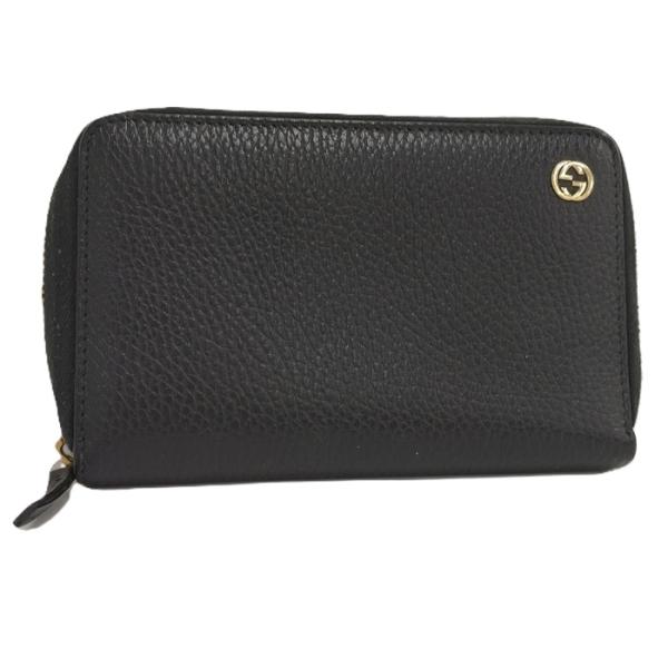 【美品】GUCCI グッチ インターロッキング 長財布 ラウンドファスナー 黒 インターロッキング 【美品】GUCCI 黒 グッチ 長財布 ラウンドファスナー