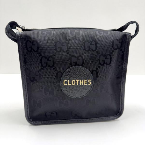 GUCCI グッチ ナイロン ポーチ ブラック 正規品 GG柄 GUCCI グッチ オフザグリッド・トラベルポーチ ナイロン×レザー