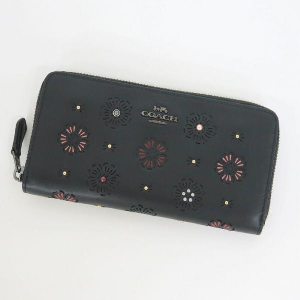 COACH コーチ アコーディオンジップウォレット 長財布 ティーローズ