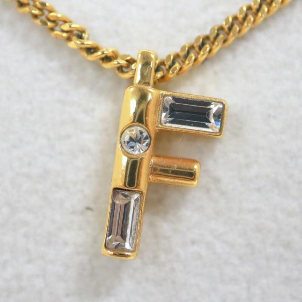 FENDI フェンディ Fロゴ・ネックレス 8AH718 ゴールド×ラインストーン