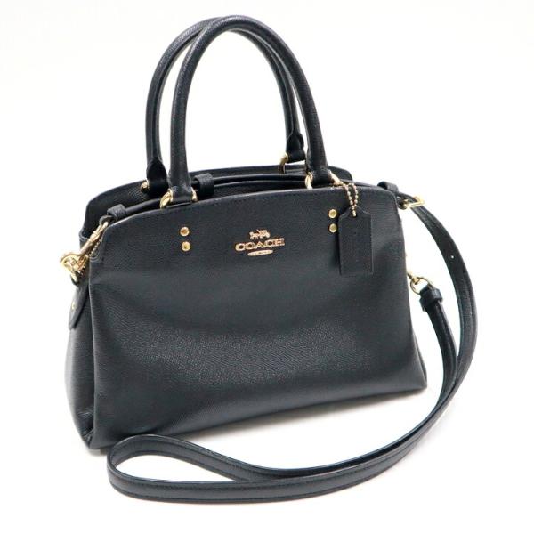 未使用級☆COACHコーチ 2wayチェーンショルダーバッグ ブラック レザー COACH コーチ ミニリリーキャリーオール 2WAYショルダーバッグ レザー