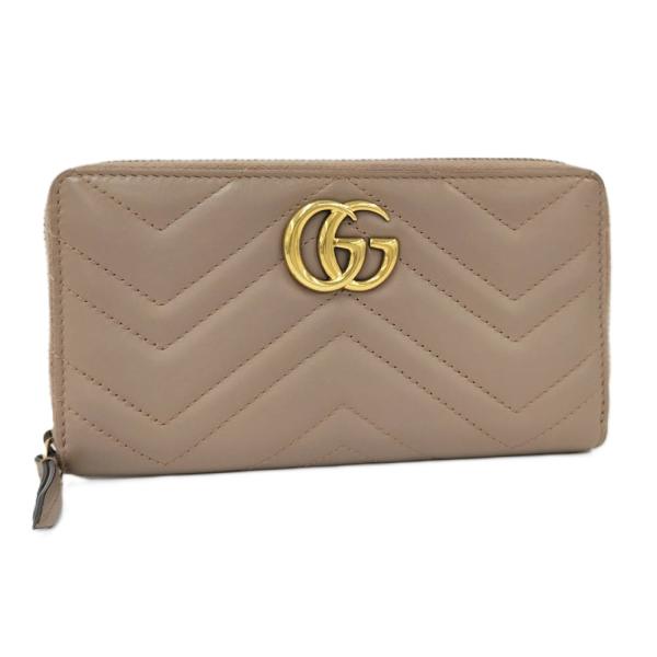GUCCI（グッチ） ラウンドファスナー長財布 GGマーモント レザー