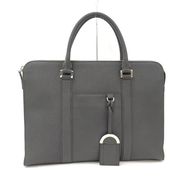 BVLGARI（ブルガリ） ビジネスバッグ ブリーフケース レザー グレー