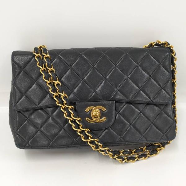 ブラック ヴィンテージ CHANEL A01113 ショルダー マトラッセ 新品同様 VLP レザー チェーン シャネル 90158335 23 バッグ