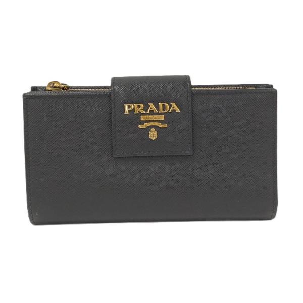PRADA 二つ折り 財布 プラダ ウォレット 1ML005 サフィアーノ 良品 PRADA（プラダ） 二つ折り財布 サフィアーノ ネロ 1ML005 : JJ