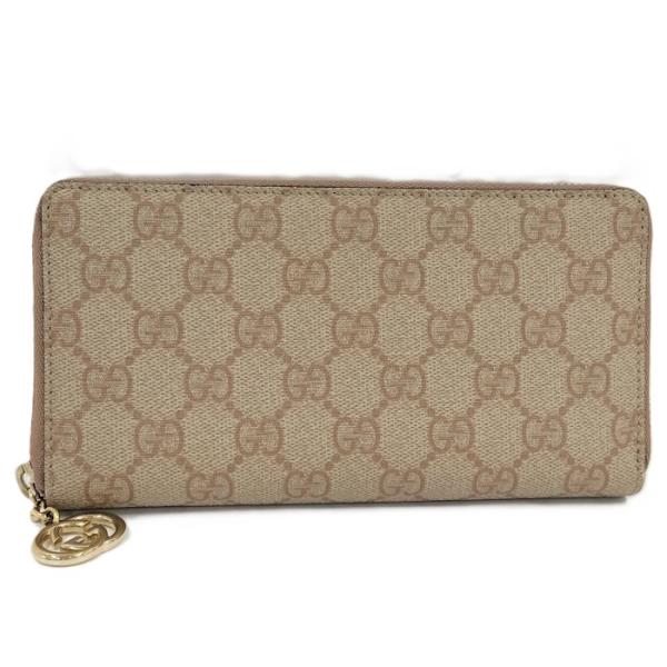 GUCCI（グッチ） ラウンドファスナー 長財布 PVC ベージュ系 307982