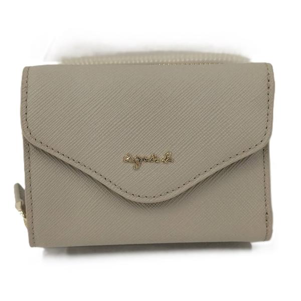 ringo　アニエスべー　折り財布　ウォレットコンパクト　ベージュ　未使用 agnes b.（アニエスベー） 財布 コンパクトウォレット PVCコーティング
