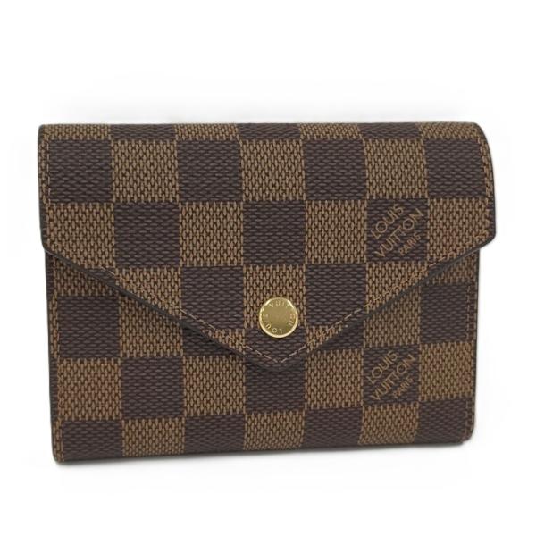 美品❣ヴィトン ダミエ ヴィクトリーヌ ルージュ 三つ折り 財布 N41659 LOUIS VUITTON ポルトフォイユヴィクトリーヌ 三つ折り財布 ダミエ