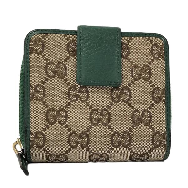 GUCCI（グッチ） 二つ折り財布 GGキャンバス グリーン 346056 : JJ