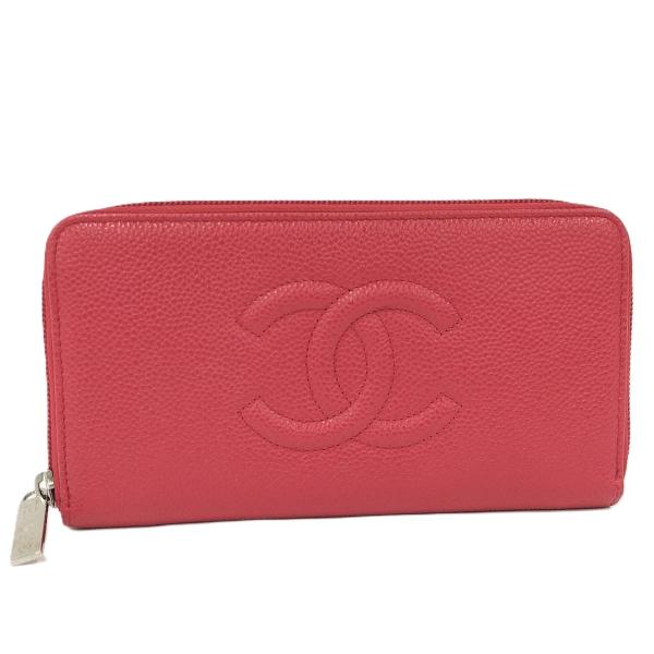 CHANEL（シャネル） ラウンドファスナー 長財布 キャビアスキン レザー