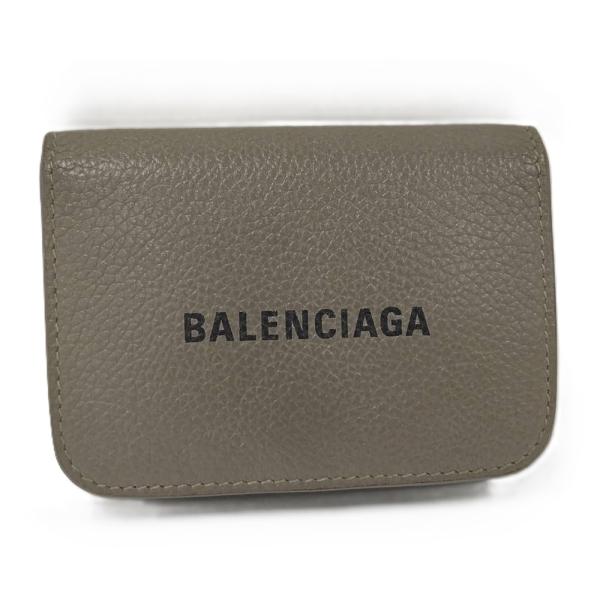 Balenciaga グレー 三つ折り財布 BALENCIAGA（バレンシアガ） 三つ折りコンパクト財布 レザー グレー