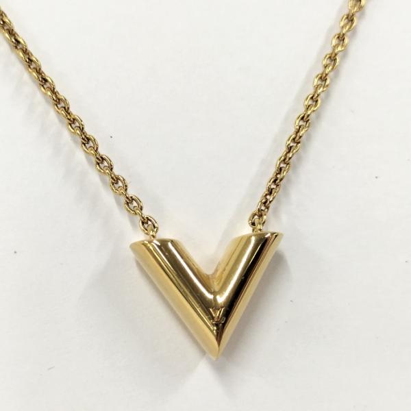 Louis Vuitton 金メッキ ネックレス LOUIS VUITTON エセンシャルV ネックレス メッキ ゴールド